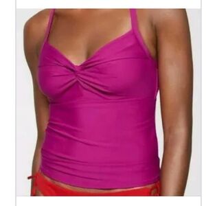 Athleta Swim twist up tankini suit top size 34 B/C fuschia